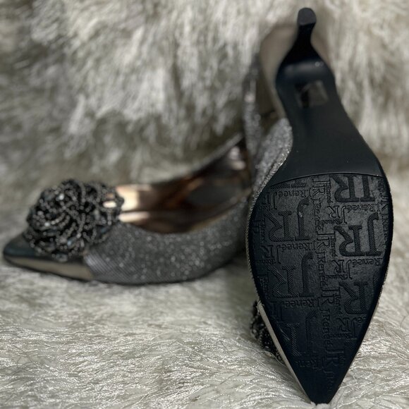 J Renee Metallic/Pewter Pointed Toe Pump 9.5 (Brand New) - Picture 3 of 4